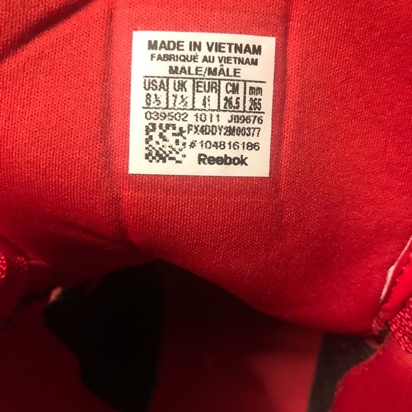 Dope! RED-Reebok high tops..size: 8.5. - Picture 7 of 7